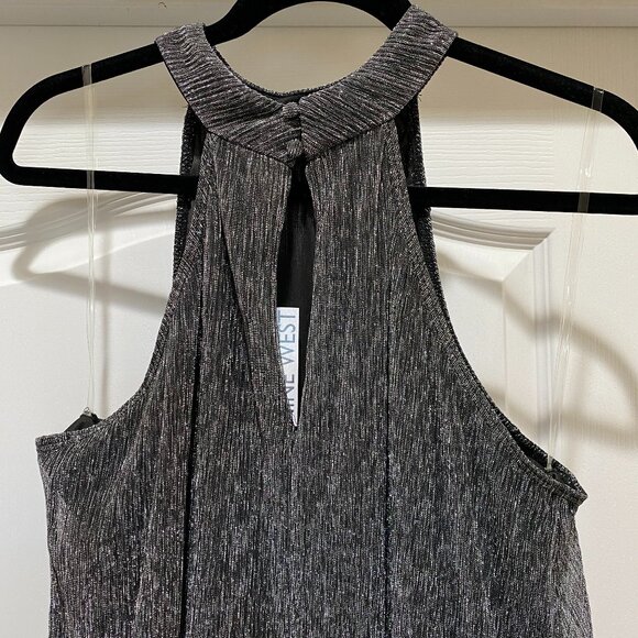 NWT Nine West Halter Neck A-Line Swing Dress - Silver size XL - Picture 5 of 10